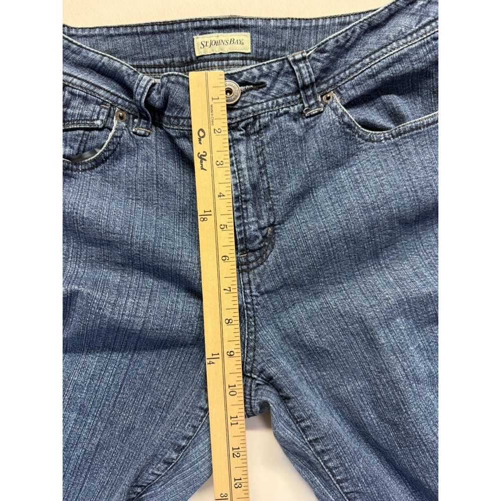 St. John's Bay Bermuda Shorts Womens 10‎ Blue Denim Stretch Mid Rise Cuffed Hem - Picture 8 of 11